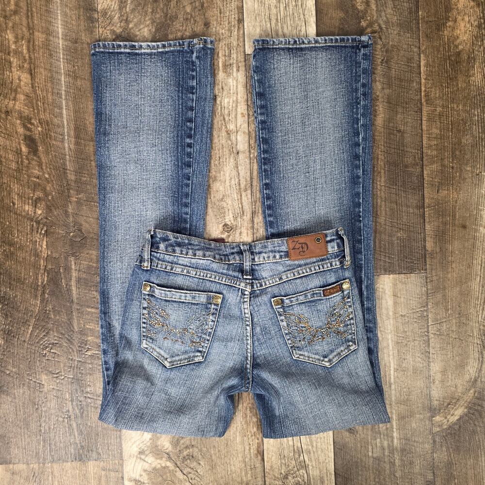 Y2K Low Rise Bootcut Jeans Pocket Rhinestones McBling Flare Zana Di Tag Size 7